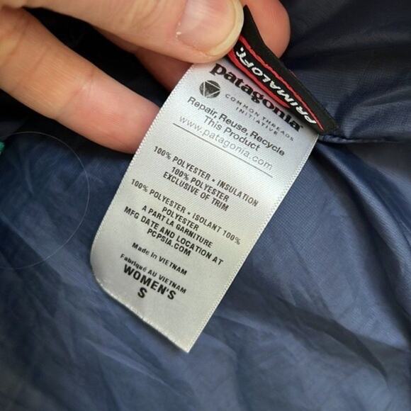 Patagonia primaloft vegan puffer jacket us women's size small teal blue green - Picture 6 of 10